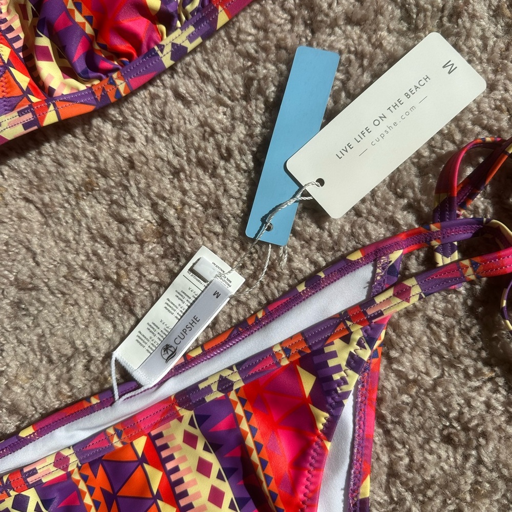NWT Cupshe Boho Print Bikini Set - Picture 7 of 7